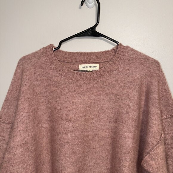 Lucky Brand Pink Sweater Size L Soft Knit Crewneck Cozy Relaxed Fit - Picture 4 of 7